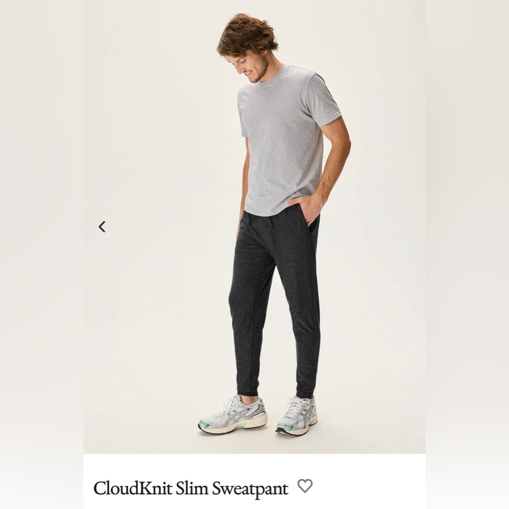 Outdoor Voices men’s slim sweatpant charcoal gray size small